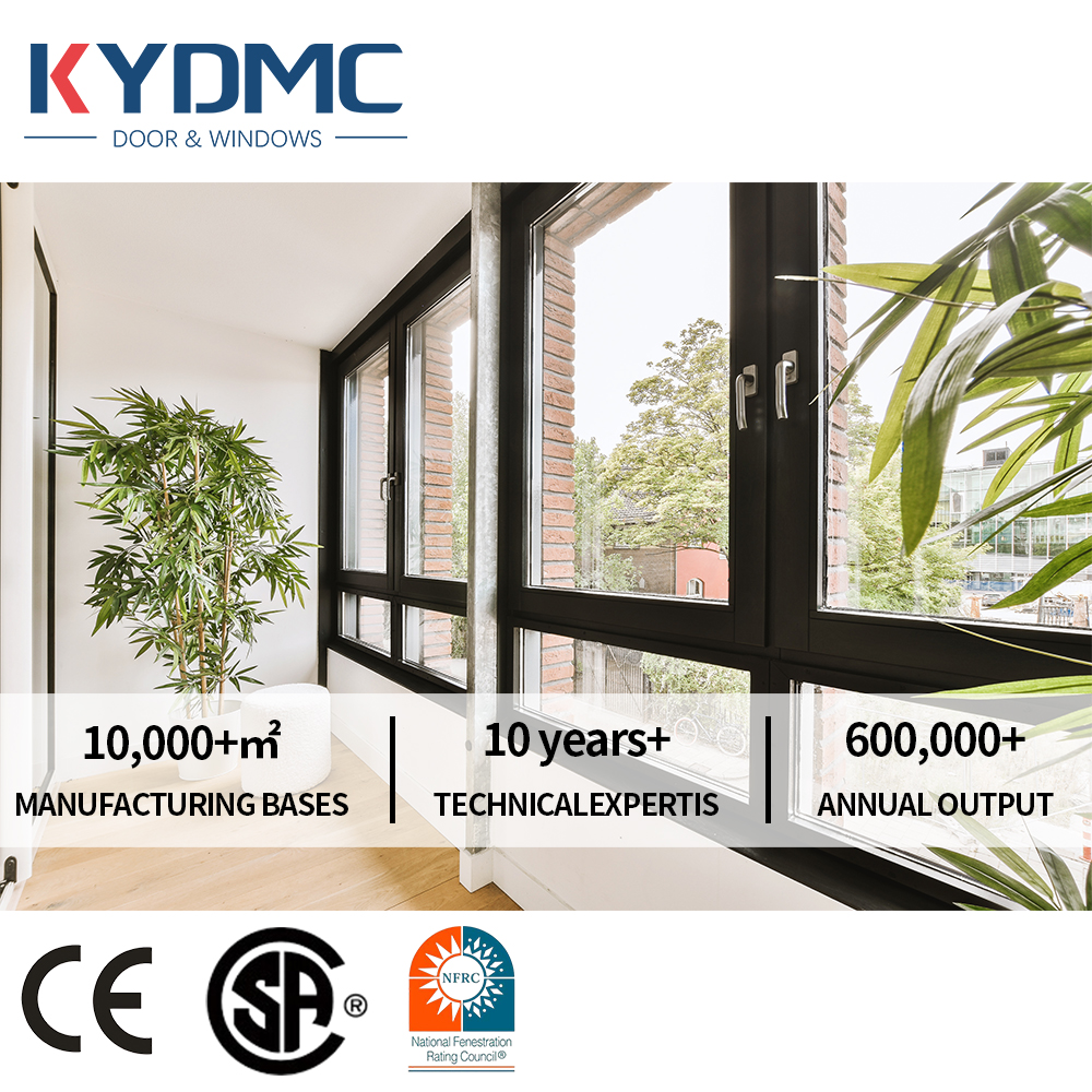 Modern Waterproof High Impact Black Aluminum Alloy Thin Profile Windows And Doors For Villa USA