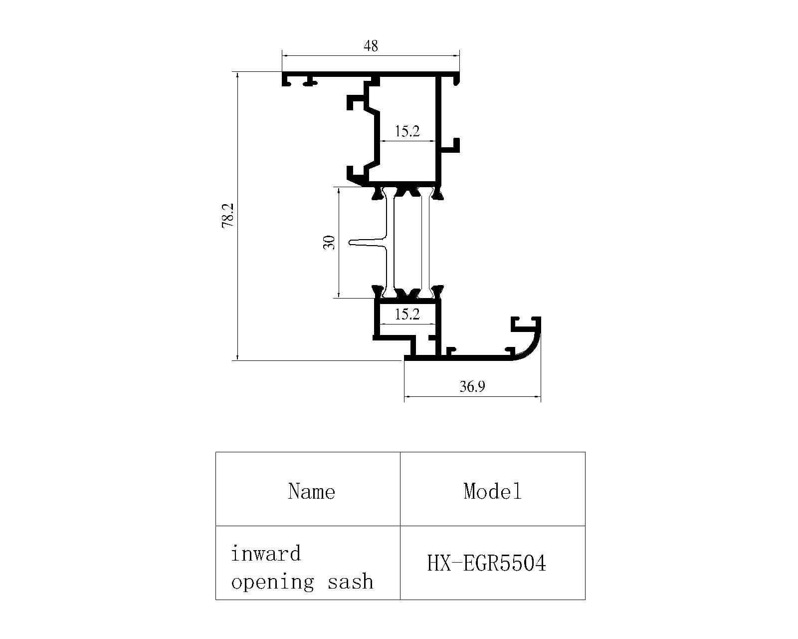 HX-EGR5504 Thermal break aluminum profile