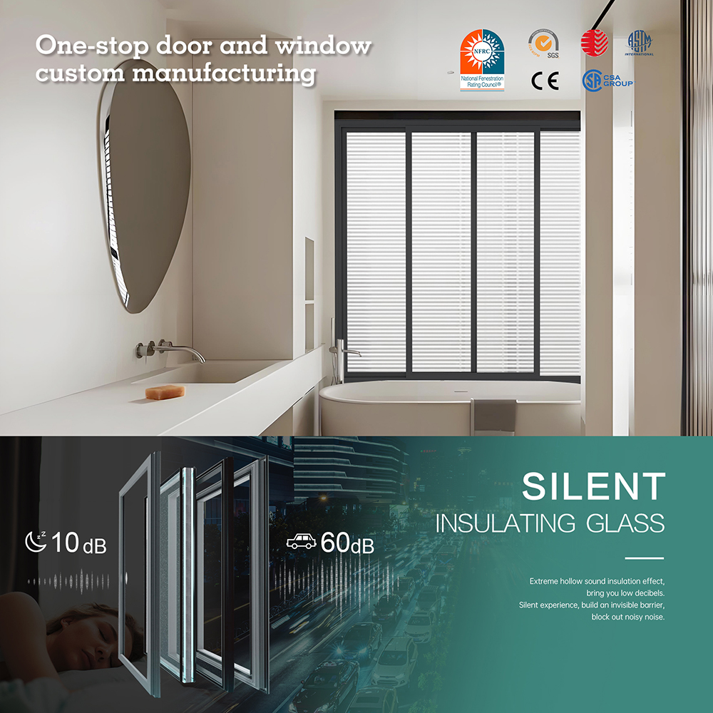SUNGYE Premium Smart Electric Motorized Integrated Thermal Break Aluminum Casement Window for Mediterranean Villas Chateaus