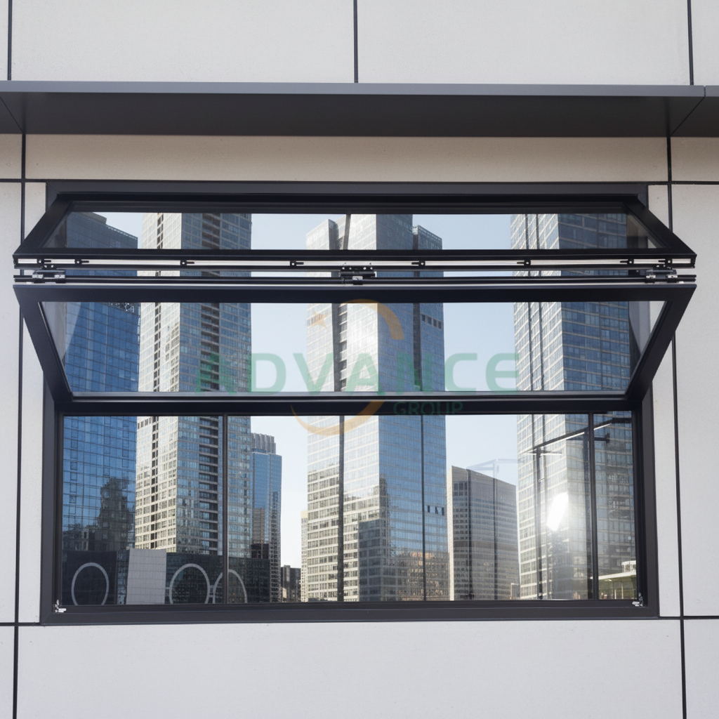 Modern High Quality Soundproof Tempered Glass Industrial Aluminium Folding Window for Residential Houses Hotel