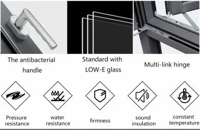 Double Layer Glass Aluminum Profile Section Detail