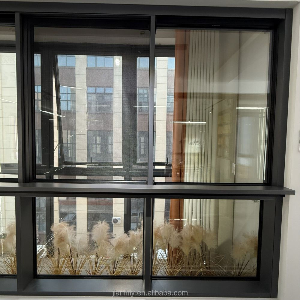 Aluminum Alloy Horizontal Sliding Window Tempered Glass Modern Soundproof Heat Insulation Waterproof Living Room Villa High Rise