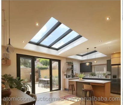American Modern Design Automatic RV Skylight Window Aluminum Alloy Sliding Smart Operable Double Tempered Glass Apartment Villa