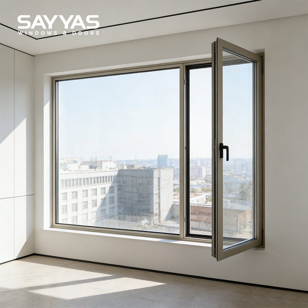Impact Resistant 6060-T66 Aluminum Window for High-Rise 86mm Deep Frame Sayyas Windows JE86ows