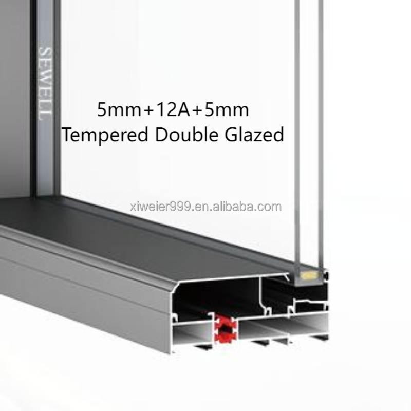 Best Quality Modern Soundproof Tempered Double Glass Thermal Break Aluminum Sliding Window