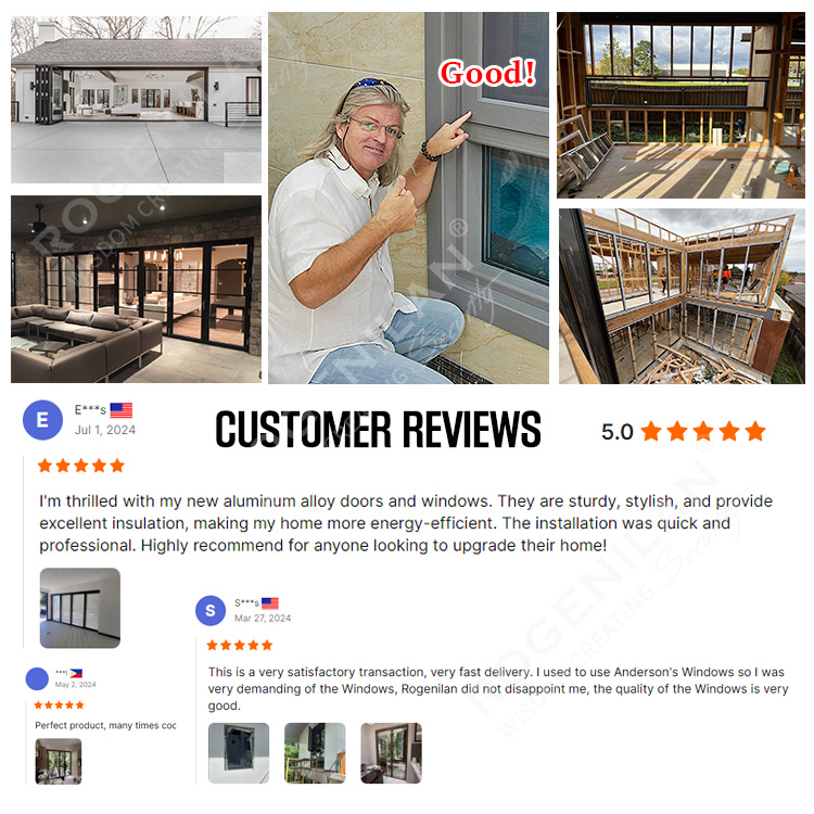 Rogenilan China Foshan Aluminium Folding Door Window Manufacturer Customized Corner Bi-Fold Doors Price