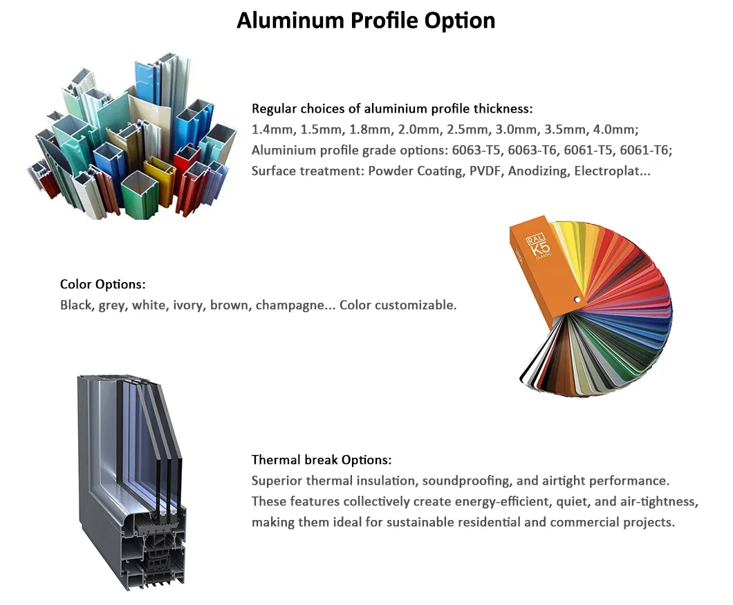 Premium Hurricane Resistant Aluminum Bi-Fold Windows for Balconies