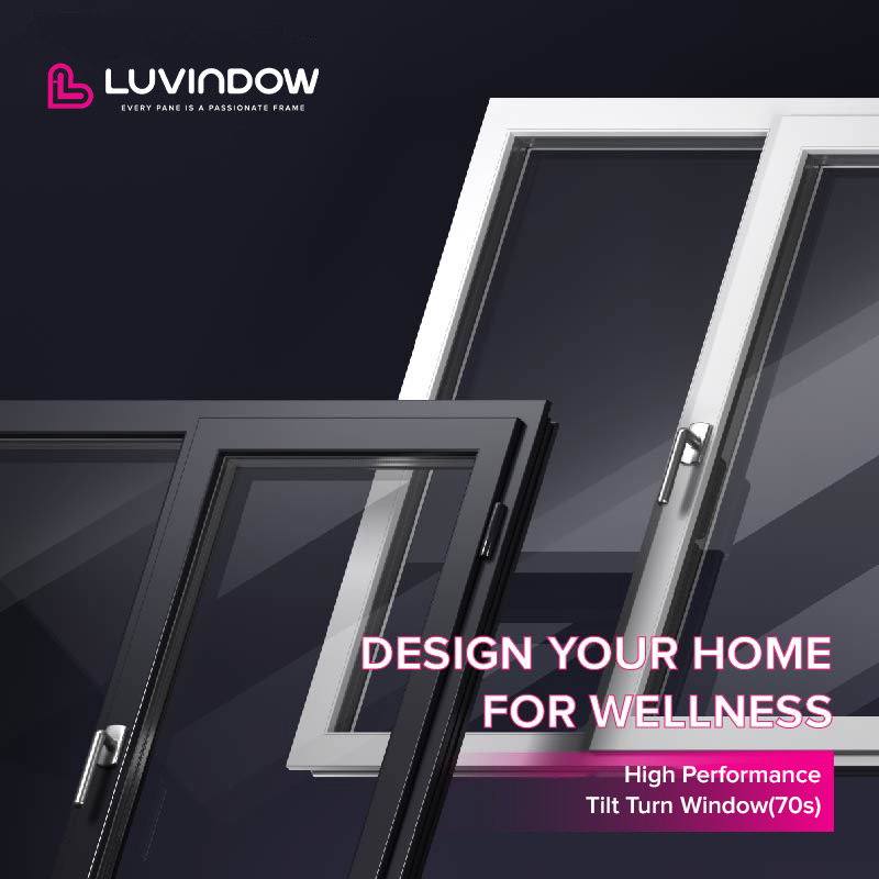 LUVINDOW Soundproof Acoustic Glass Aluminum Tilt-Turn Window for Peaceful Indoor Environment Savings