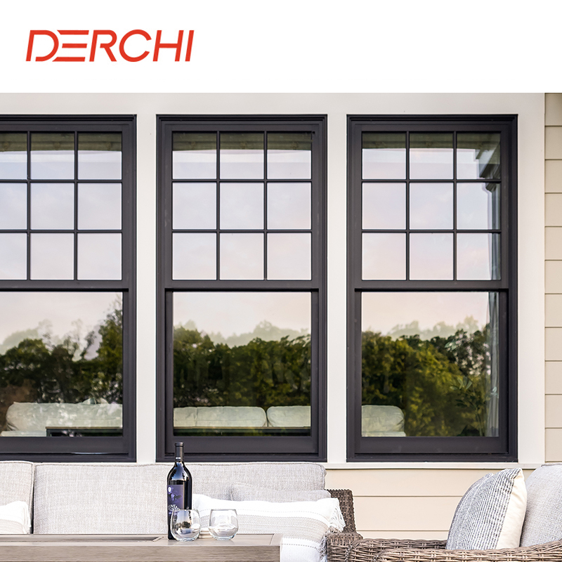 Top-quality Aluminum Double-hung windows with Thermal Insulation and a Sleek Thin Profile for New Construction