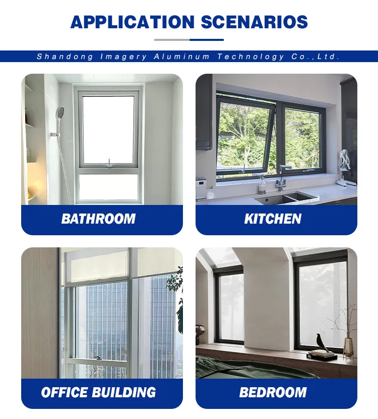 Excellent Quality Windows and Doors Tempered Glass Aluminum Awning Window