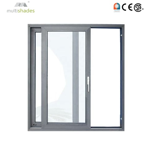 Multishades Nfrc Standard Thermal Break Aluminium Window with Tempered Glass Wind Resistant Aluminum Sliding Window
