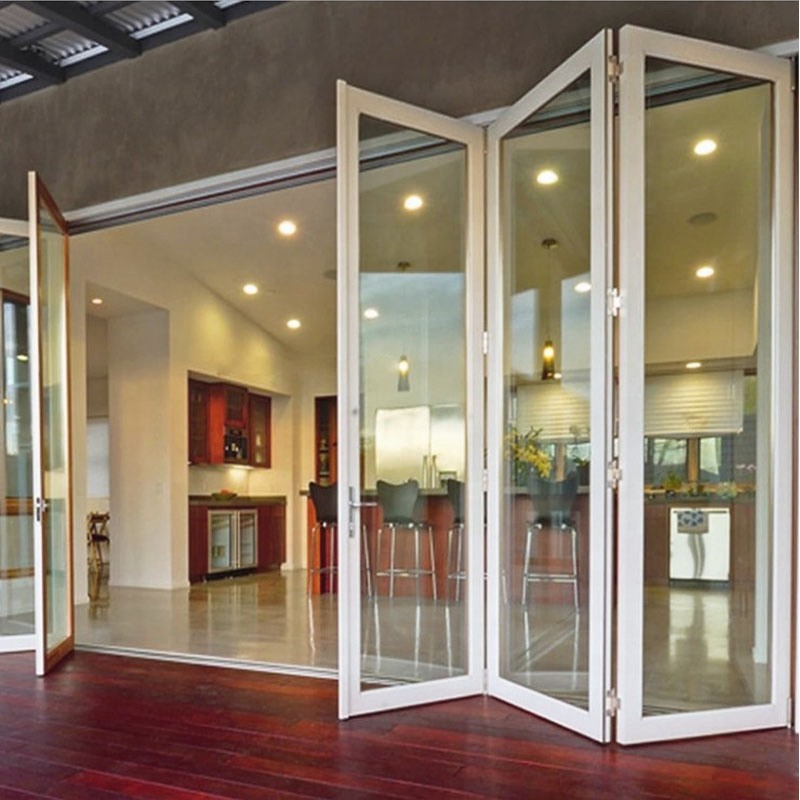 Aluminum Bifold Window - Modern Horizontal Glass Folding System with Side-Pivot Opening, Slim Profile Aluminum Alloy Frame for Residential &amp; Commercial Use