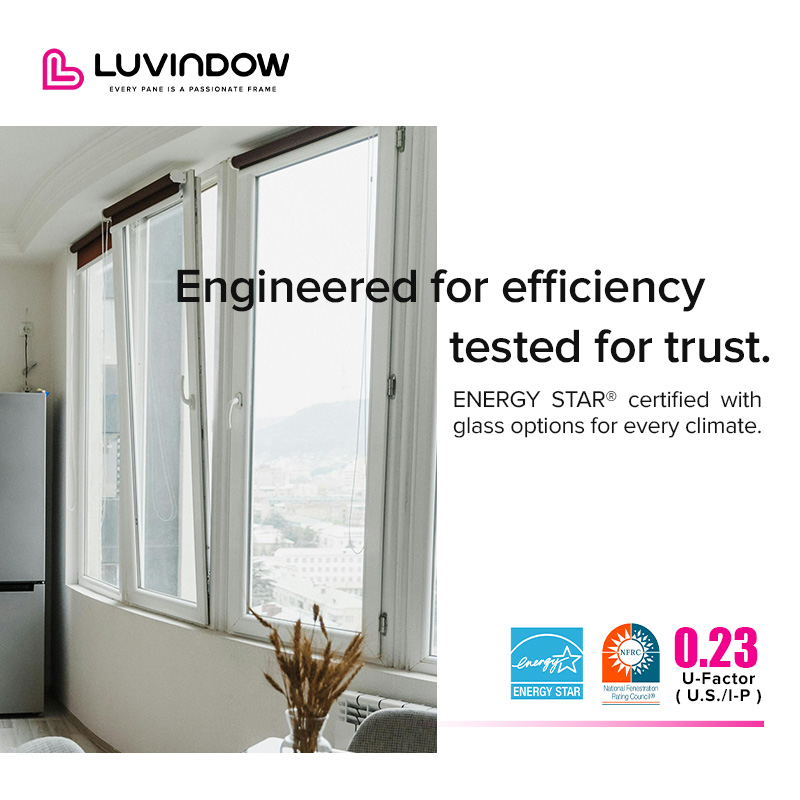 LUVINDOW Soundproof Acoustic Glass Aluminum Tilt-Turn Window for Peaceful Indoor Environment Savings