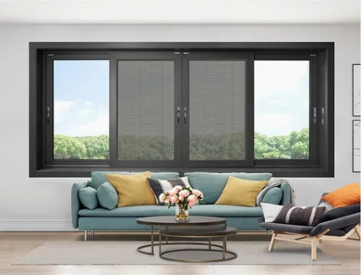 Modern Aluminum Folding Sliding Window with Double Glass and Energy Efficient