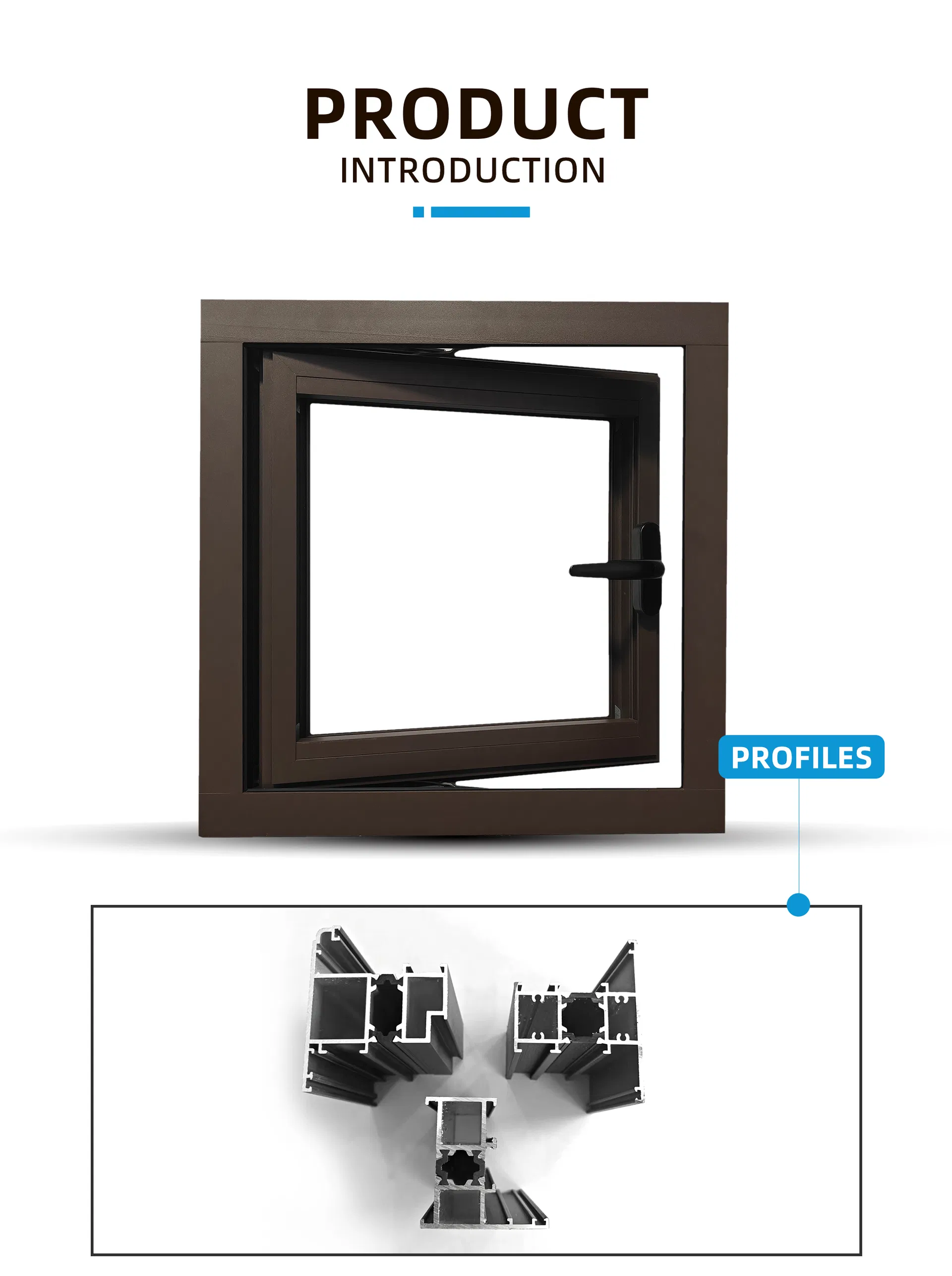 Factory Direct Thermal Break Aluminum Casement Windows with Sound & Heat Insulation