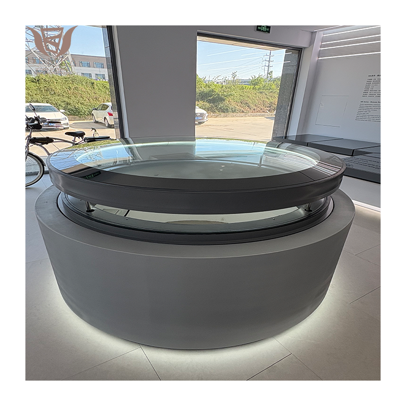 DEMEA Wholesale European Standards Tempered Glass Aluminum Frame Roof Electric Smart Round Skylight windows