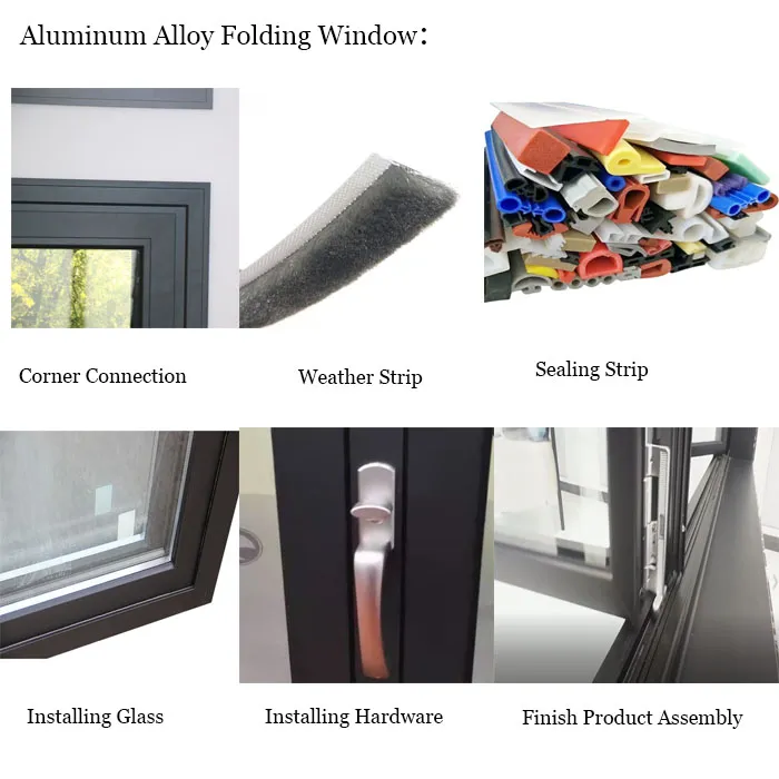 As2047 Cheap Aluminum Bifold Glass Windows Thermal Break Aluminum Folding Window