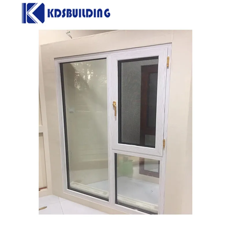 House Single Aluminum Window and Door Pane Glass Louvers Fixed Aluminum Casement Window with Black Color Sub Frame