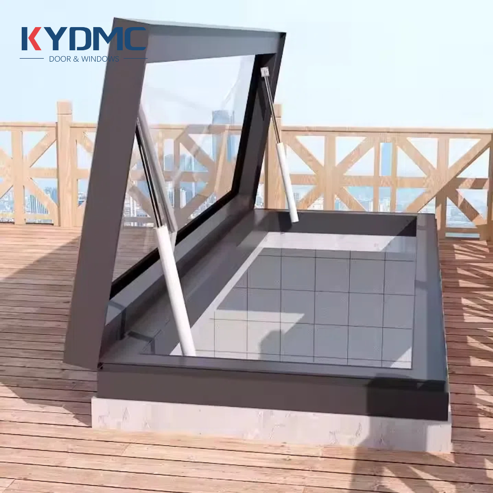 Electric Intelligent Aluminum Skylight Roof Automatic Casement Window Living Room Basement Smart Lifting Exterior Skylight