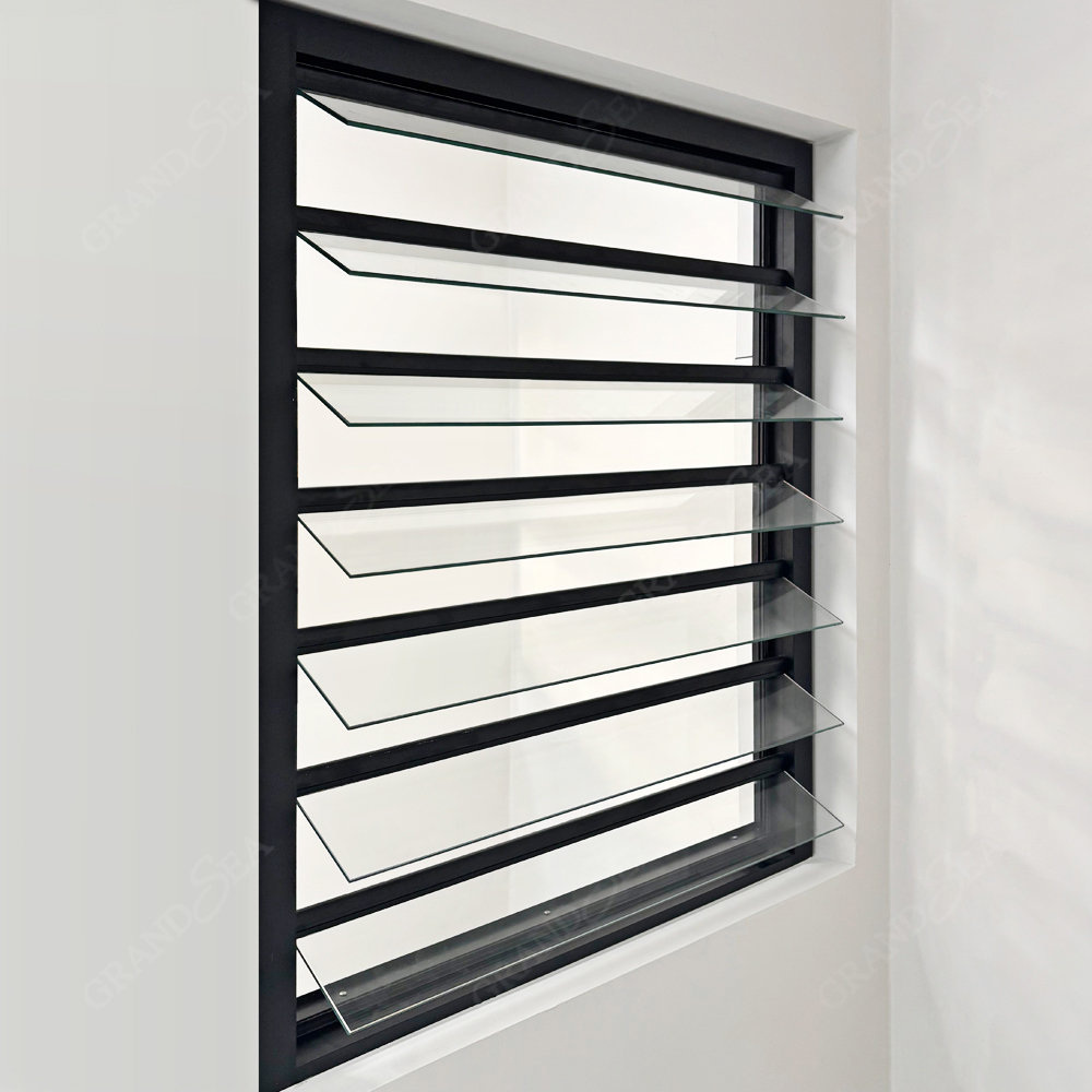 Australian Standard Window Glass Louver Automated Glass Louvers Aluminium windows Louvre windows Frame with Burglary Proof