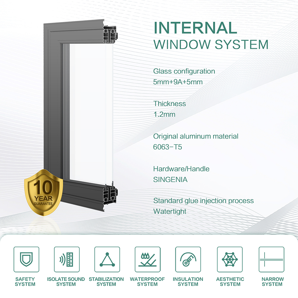 SUNGYE Premium Smart Electric Motorized Integrated Thermal Break Aluminum Casement Window for Mediterranean Villas Chateaus