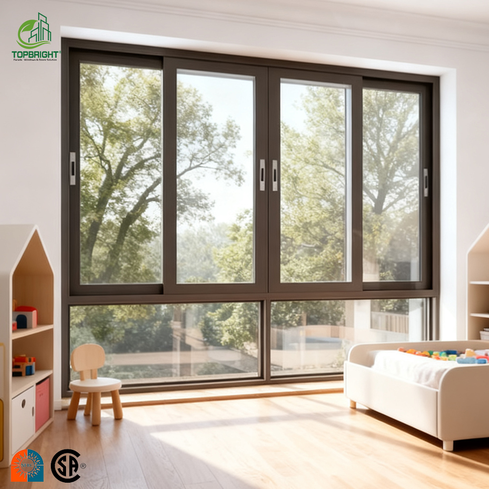 Topbright Custom Window and Door Thermal Break Insulated Casement Window Soundproof Double Glazed Aluminum Windows
