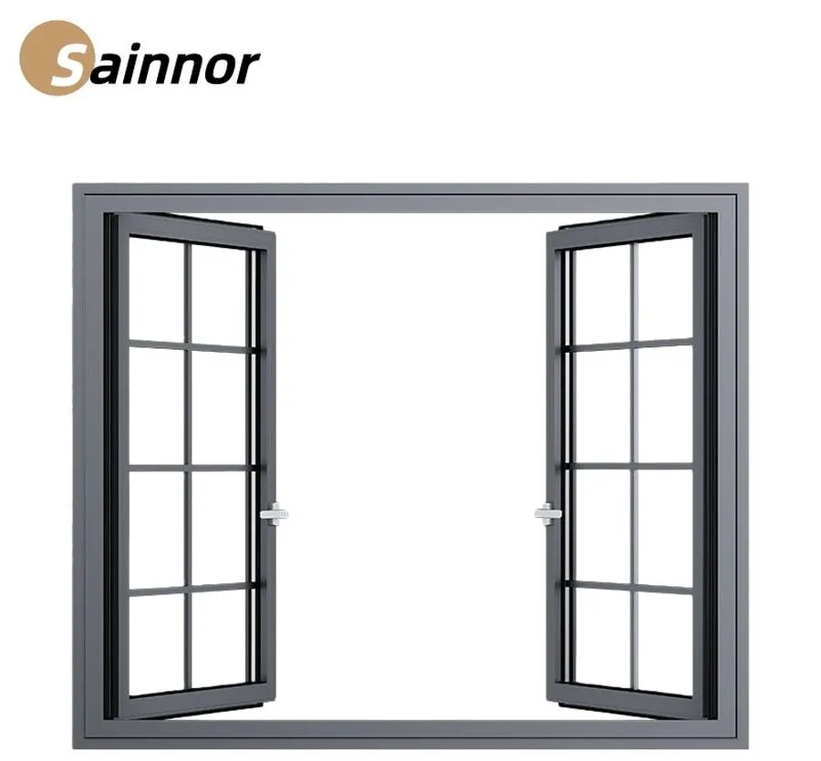 OEM High Quality Hurricane-Resistant Impact Anti-Theft Thermal Break Aluminum Alloy Frame Casement Windows with Double Glass for House