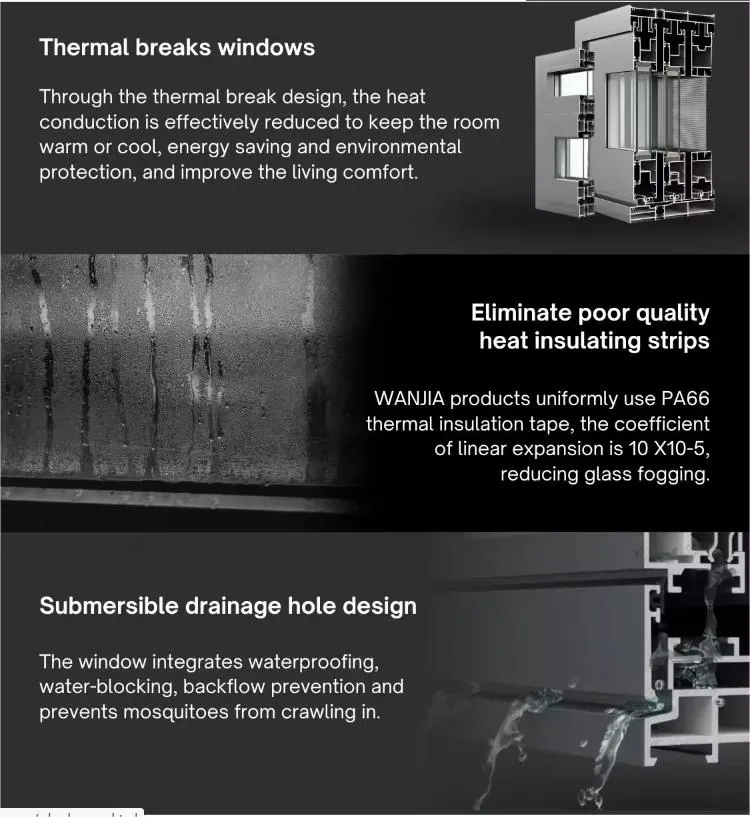 Aluminium Framed Inward Outward Casement Windows Detail 1
