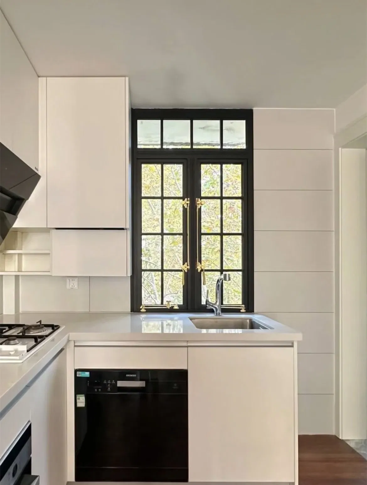 Heavy Duty Aluminum Steel-Look Casement Window with Fixed Panel