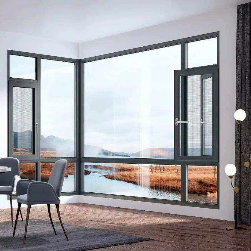Customized Modern Style Aluminum Alloy Low E Glass Energy Efficient Casement Windows
