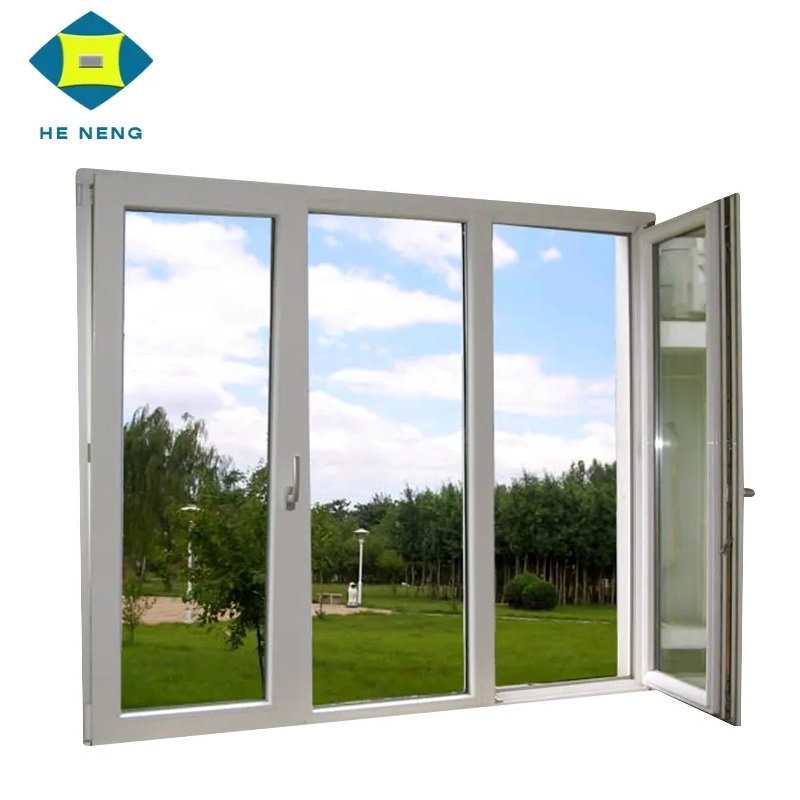 Most Popular China Factory Price Upvc Ventanas Pvc House Doors Windows 3 Panel Triple PVC Casement Window