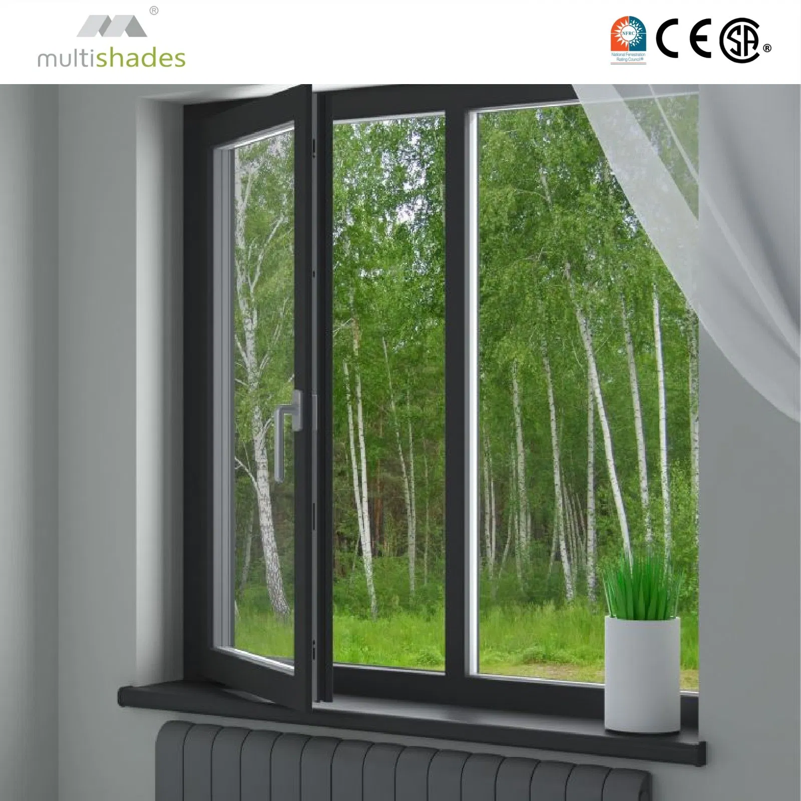 Multishade Aluminum Tilt and Turn Window Versatile Look and Modern Tilt and Turn Metal Window System with Top Brand Hardware Ventana De Aluminio