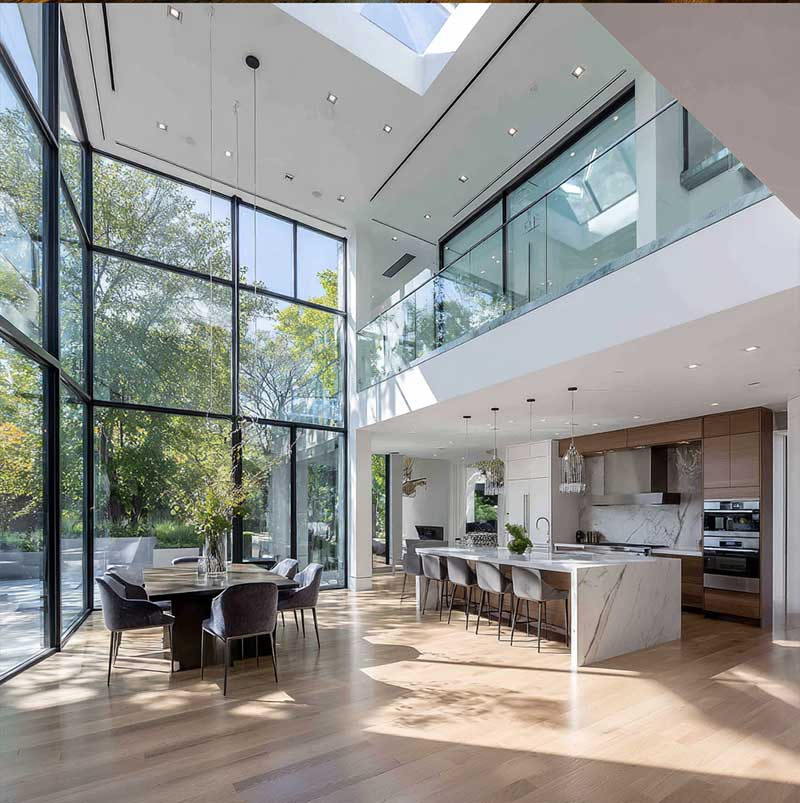Customized Large Picture Insulated Glass Big Fixed Aluminum Floor to Ceiling Windows