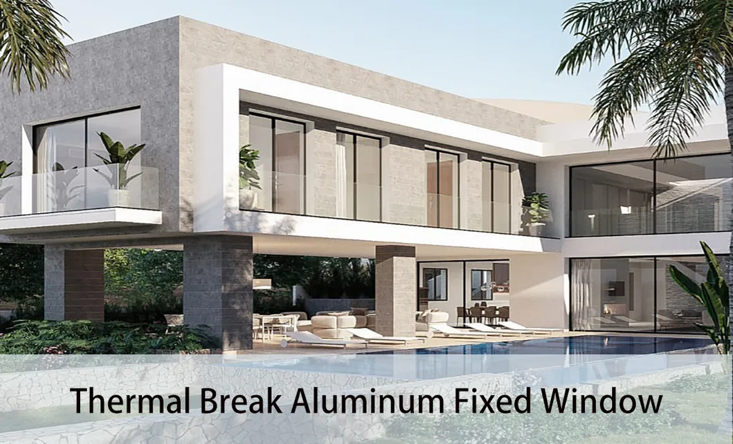 Hurricane Impact Aluminium Windows Floor to Ceiling Aluminum Large Fixed Glass Windows Extra Large Picture Window