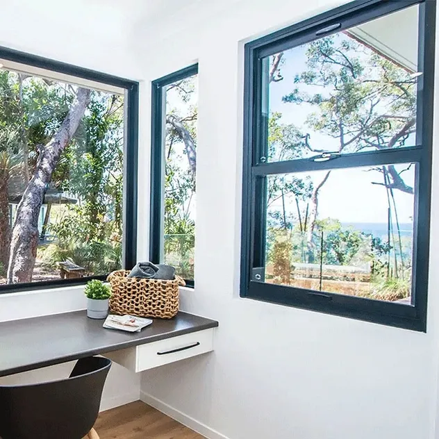 Thermal Break Aluminum EPDM Sealing System Double Hung Window
