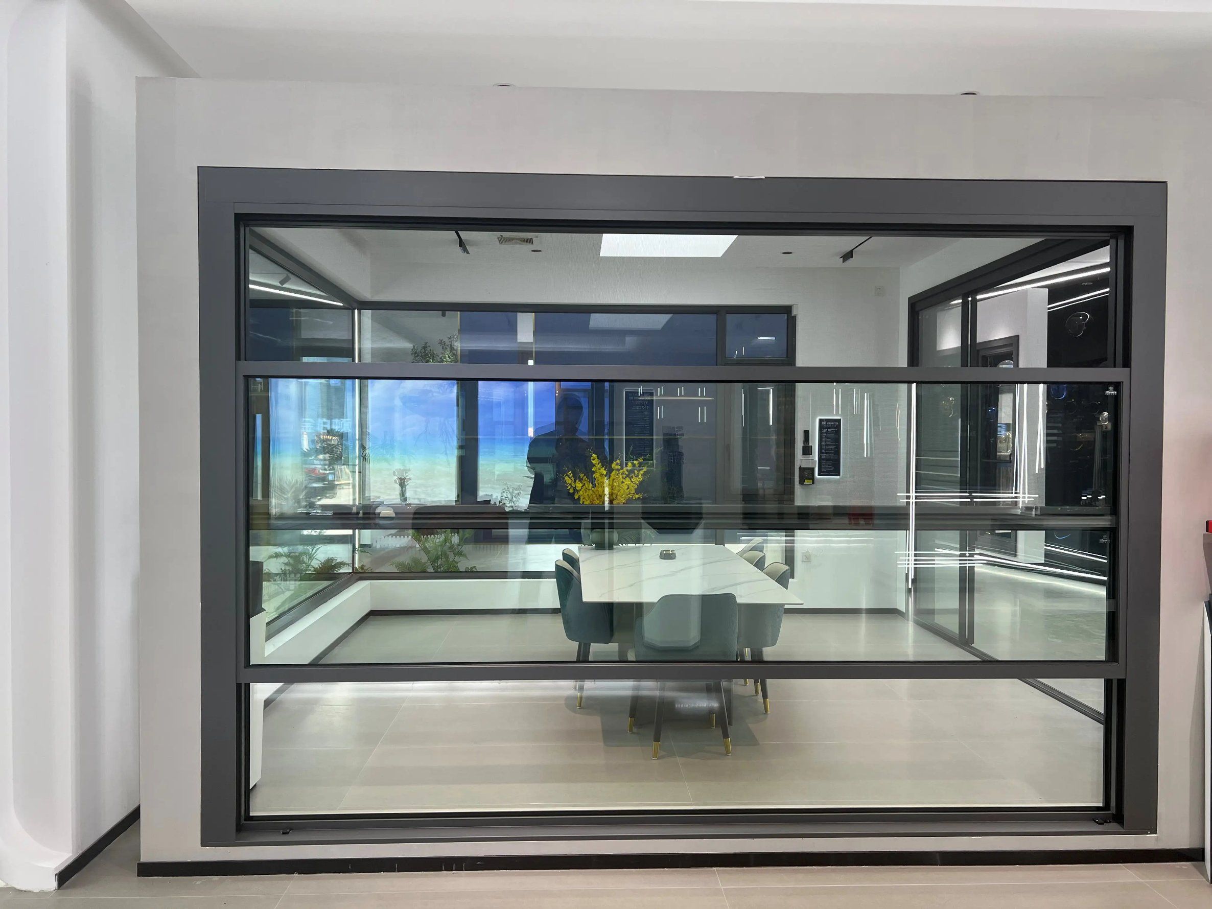 Electric Lifting Intelligent Vertical Opening Aluminum Alloy Window with Heat Insulation for High-rise Buildings and Villas