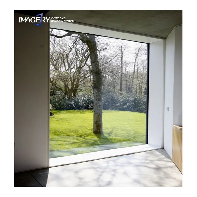 Thermal Break Picture Windows Interior Soundproof Glass Aluminum Fixed Windows