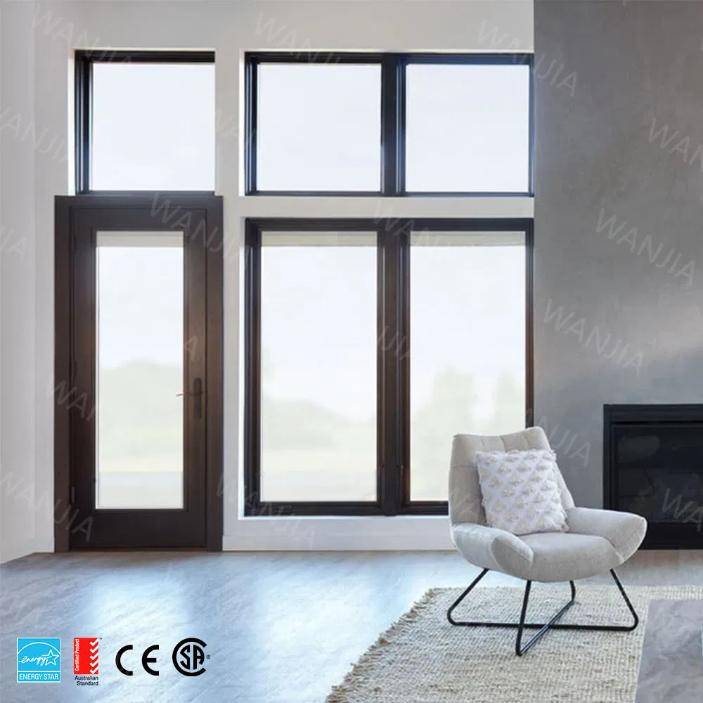 Custom Villa House Aluminum Fixed Window with Waterproof Glass