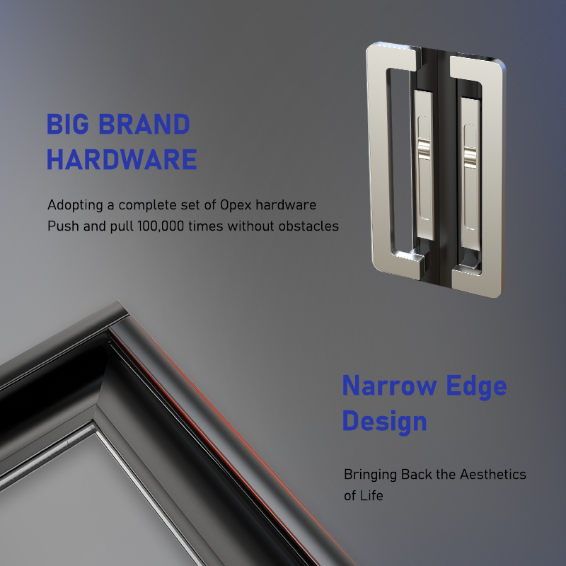 EOKO Exterior Custom Aluminum Thermal Break Triple Glazed Low-E Glass Sliding Doors For Villa