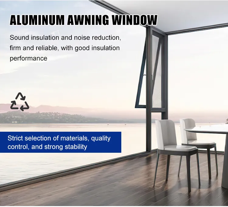 Excellent Quality Windows and Doors Tempered Glass Aluminum Awning Window