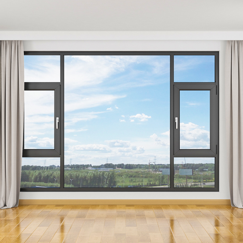 Modern Double Tempered Glass Sound Insulation Aluminum Alloy Sliding Windows