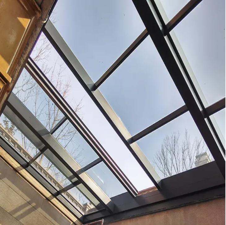 American Modern Design Automatic RV Skylight Window Aluminum Alloy Sliding Smart Operable Double Tempered Glass Apartment Villa