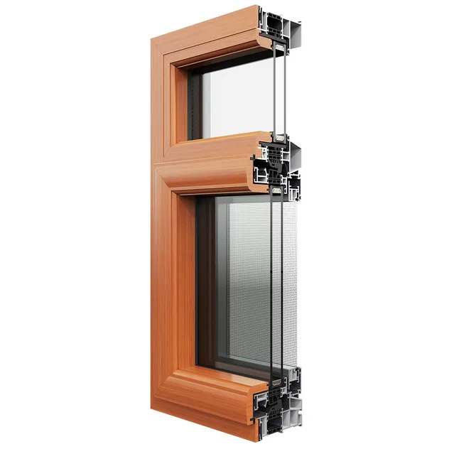 Luxury Finish Wood-Clad Aluminum Windows Premium Wood Aluminum Composite Windows for Residential Interior Renovation Upgrade