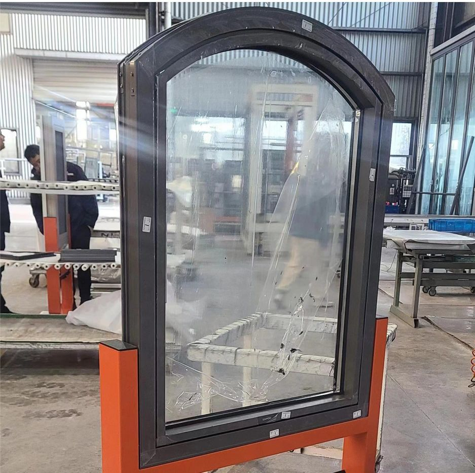 Custom-Made Architectural Curved Aluminum Window for Luxury Villas Commercial Buildings