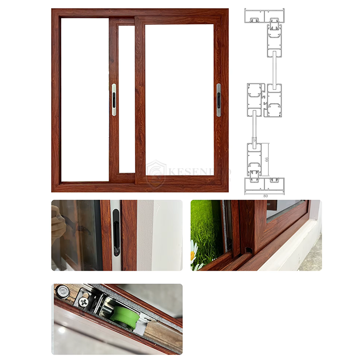 Wholesale Energy Saving Sliding Aluminum Windows Waterproof Double Glazed Sliding Window for Apartment Villa