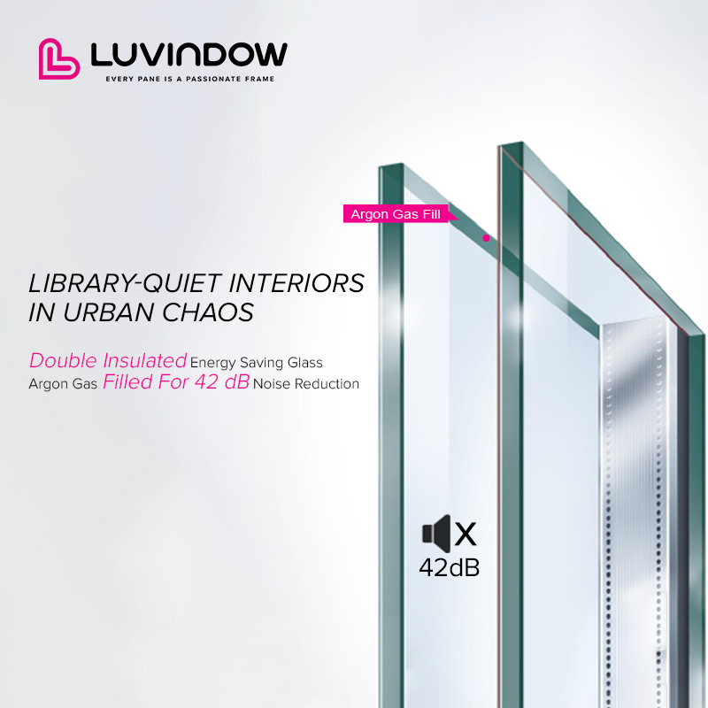 Luvindow Villa Aluminum Storefront Glass Wall Slim Profile Double Glazed Curtain Wall Window System for High Rise Building