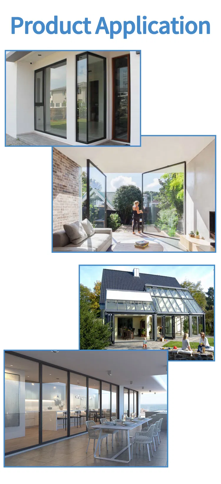Architectural Aluminum Windows Double Glass Window System for Construction