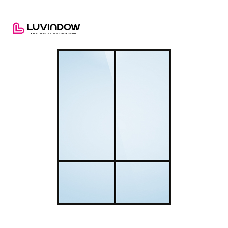 Luvindow Villa Aluminum Storefront Glass Wall Slim Profile Double Glazed Curtain Wall Window System for High Rise Building