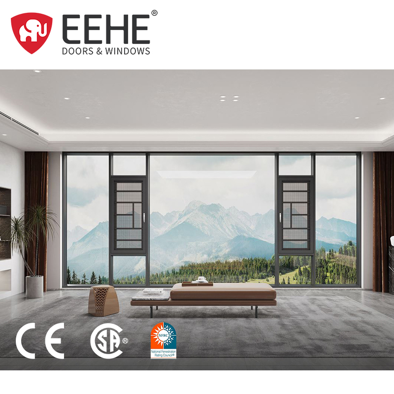 High Quality Aluminum Double Glazing Casement Windows Tempered Clear Glass Tilt Turn Window Open Style Horizontal Window