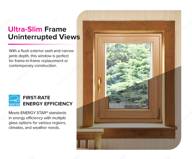 Narrow frame window application detail